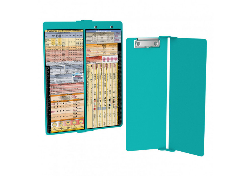 WhiteCoat Clipboard® - Vertical - Teal - Anesthesia Edition