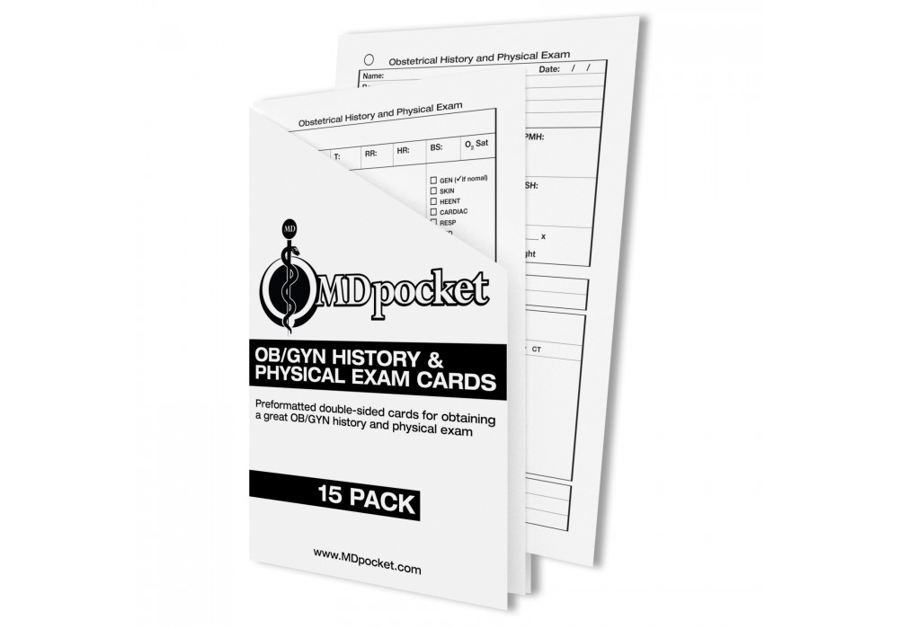 OBGYN History & Physical Exam Card Pack