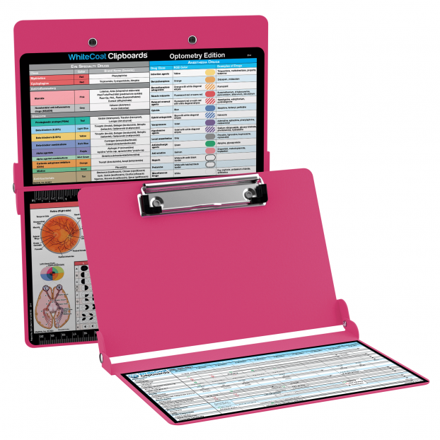 WhiteCoat Clipboard - Pink - Optometry Edition